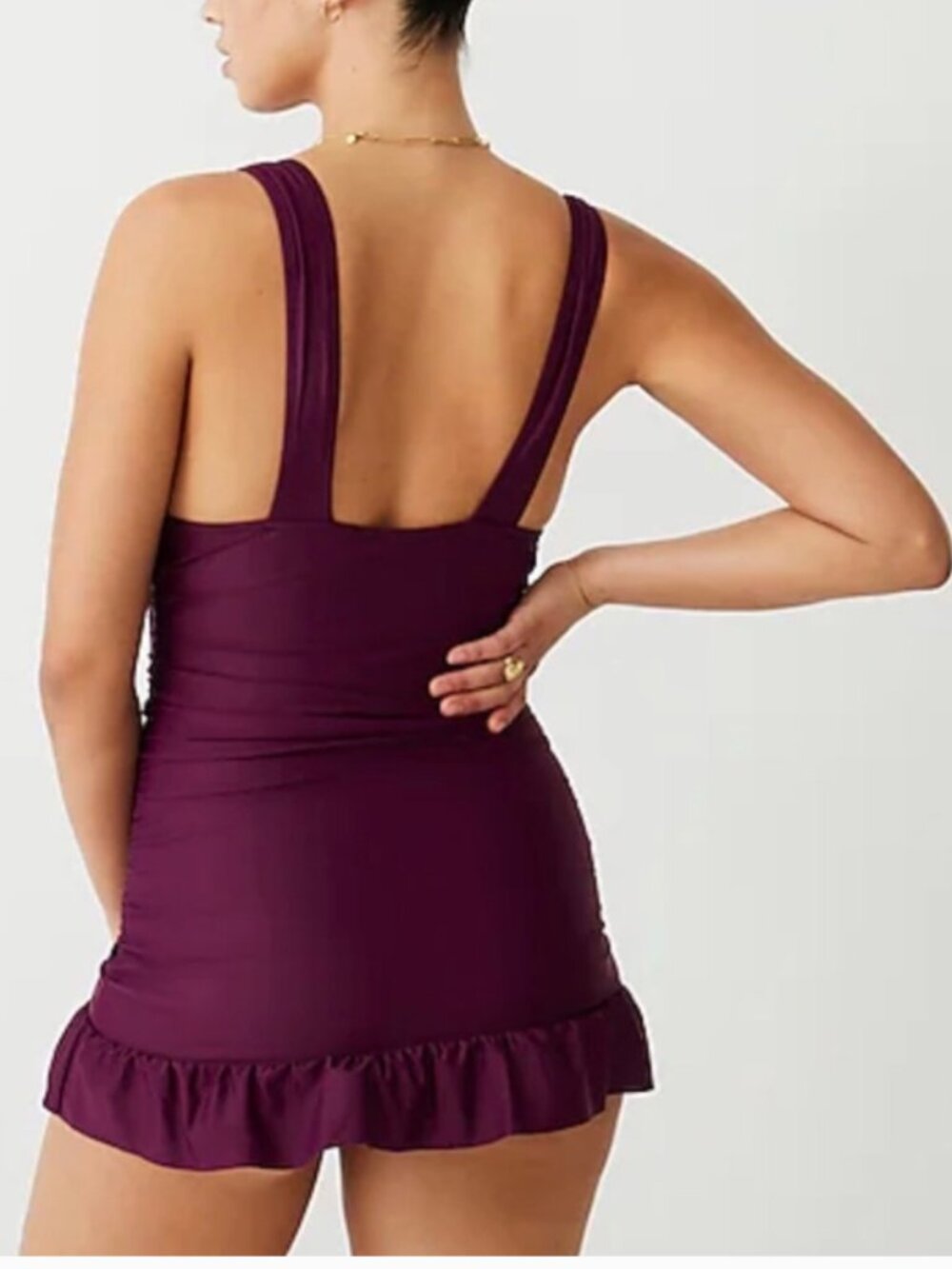 Ruched V-neck swim dress - Picture 3 of 6